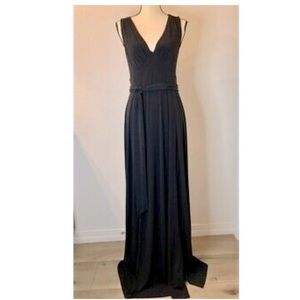 BCBGeneration black maxi dress formal with tie